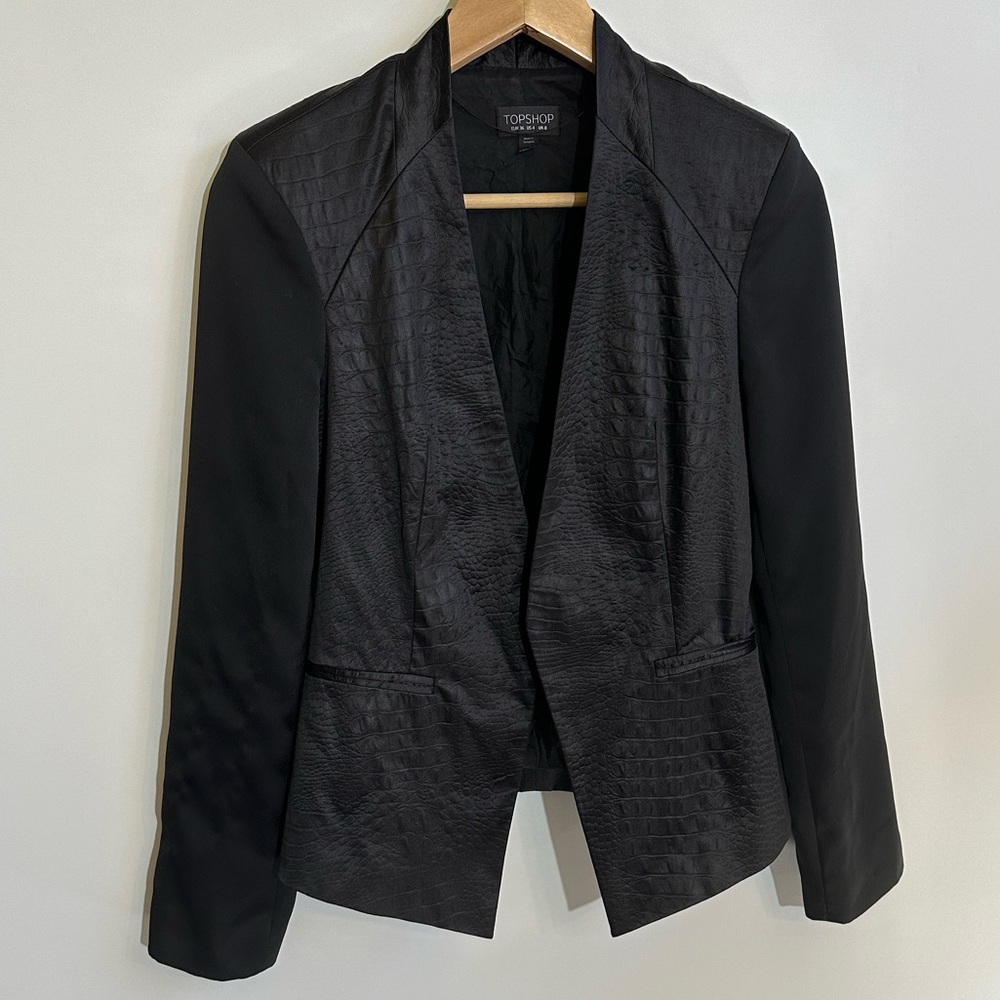 Topshop Black Blazer Jacket Size 4 Great Condition